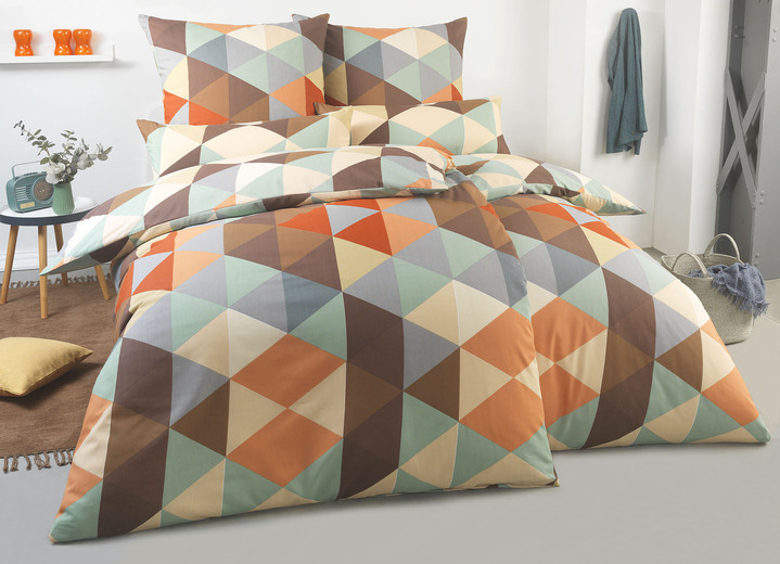 Beddengoed - Kleurrijke polykatoenen beddengoedset, in Größe 111 (40 x 80 cm + 135 x 200 cm) bis 412 (4-delige voordeelset), in Farbe MULTICOLOR Ansicht 1