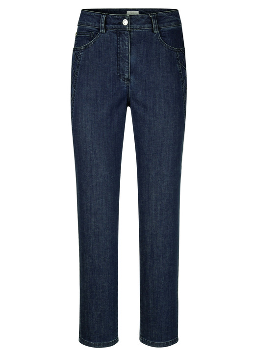 Broeken - Enkellange jeans in 5-pocketmodel, in Größe 019 bis 052, in Farbe DONKERBLAUW Ansicht 1
