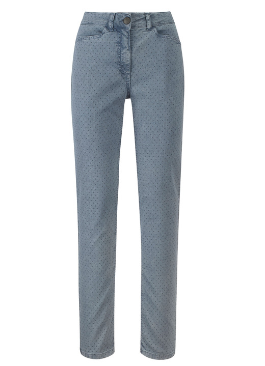 Broeken - Jeans met stippenpatroon, in Größe 019 bis 052, in Farbe ROOK BLAUW Ansicht 1
