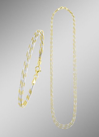 Elegante sieradenset in bicolor, 2 stuks