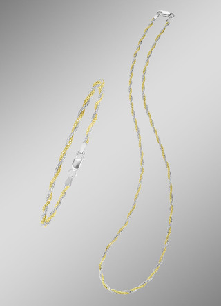 Koord ketting sieradenset, 2 stuks