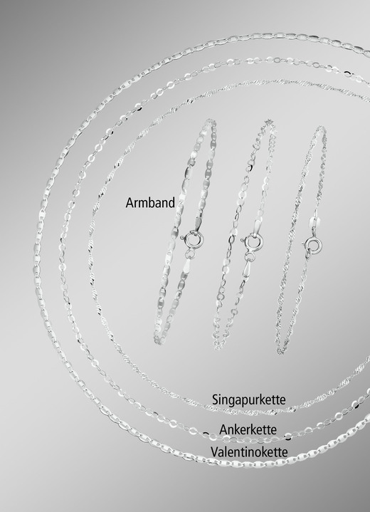 Armbanden - Elegante 6-delige zilveren sieradenset, in Farbe  Ansicht 1