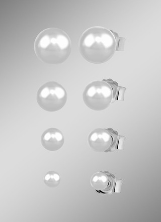 Tijdloze oorknopjes set in zilver, 4 paar