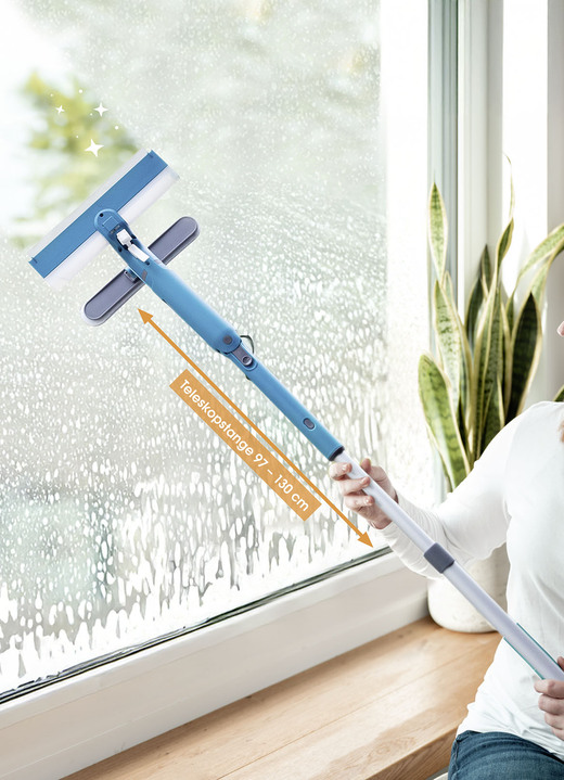 Schoonmaakartikelen & schoonmaakmiddelen - raamreinigingssysteem van Livington, in Farbe WEISS-BLAU Ansicht 1