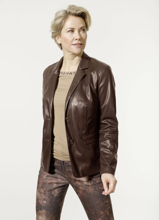 Blazer van imitatie nappaleer