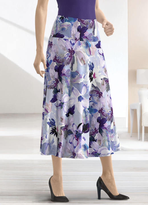 Multicolor - Rok met bloemenmotief Multicolor - Rok met bloemenmotief, in Größe 018 bis 054, in Farbe ECRU-LILA-FLIEDER-BEERE