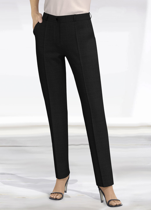 Broek met knoop- en ritssluiting - Klassieke broek Broek met knoop- en ritssluiting - Klassieke broek, in Größe 019 bis 054, in Farbe ZWART
