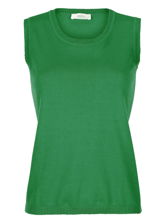 Shirts - Gebreide top van puur katoen, in Größe 038 bis 052, in Farbe GRÜN Ansicht 1
