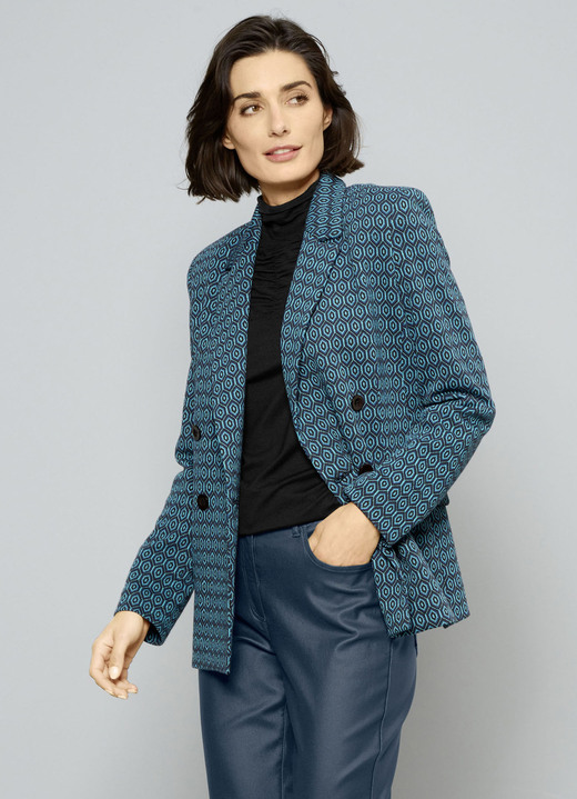 Blazer - Blazer met een interessant ontwerp, in Größe 020 bis 052, in Farbe PETROL-SCHWARZ Ansicht 1