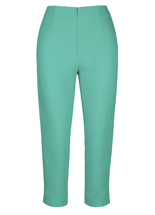 Broek met knoop- en ritssluiting - 7/8 lengte broek Broek met knoop- en ritssluiting - 7/8 lengte broek, in Größe 038 bis 052, in Farbe SMARAGDGROEN