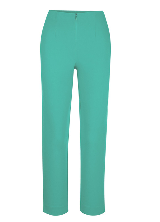 Broek met knoop- en ritssluiting - Enkellange broek, in Größe 019 bis 052, in Farbe SMARAGDGROEN Ansicht 1