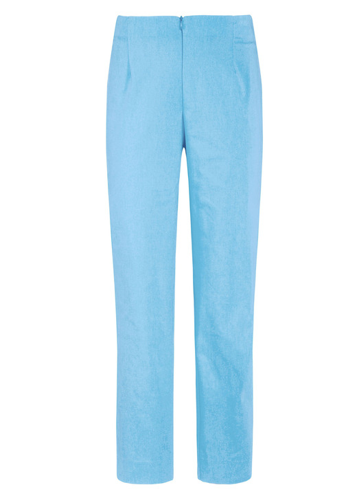 Broek met knoop- en ritssluiting - Enkellange broek, in Größe 019 bis 052, in Farbe TÜRKIS Ansicht 1