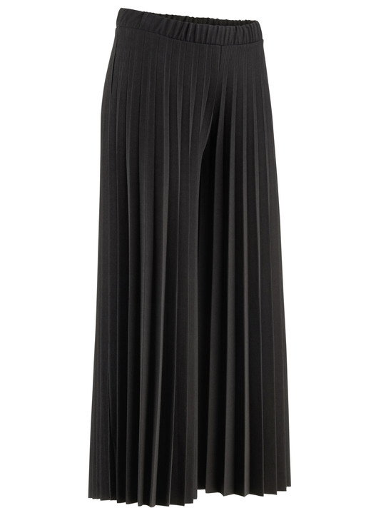 Broeken met elastische band - Culottes met plooien Broeken met elastische band - Culottes met plooien, in Größe 018 bis 052, in Farbe ZWART