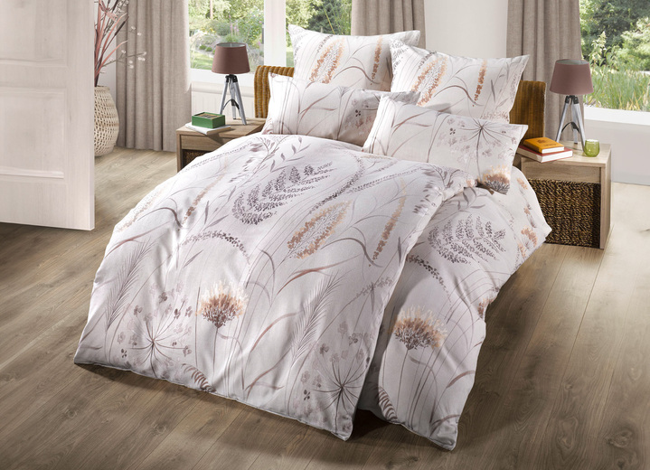 Beddengoed - Biber bedlinnen set van Biberna, in Größe 111 (40 x 80 cm + 135 x 200 cm) bis 115 (80 x 80 cm + 155 x 220 cm), in Farbe NATUREL Ansicht 1