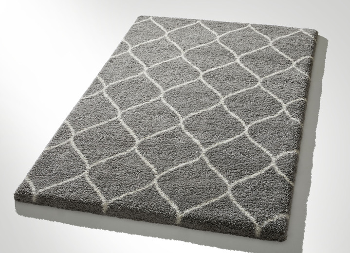 Modern - Gezellige, zachte hoogpolige tapijten en vloerkleden, in Größe 111 (Brug, 60 x 110 cm) bis 282 (Tapijt, 200 x 290 cm), in Farbe GRAU Ansicht 1