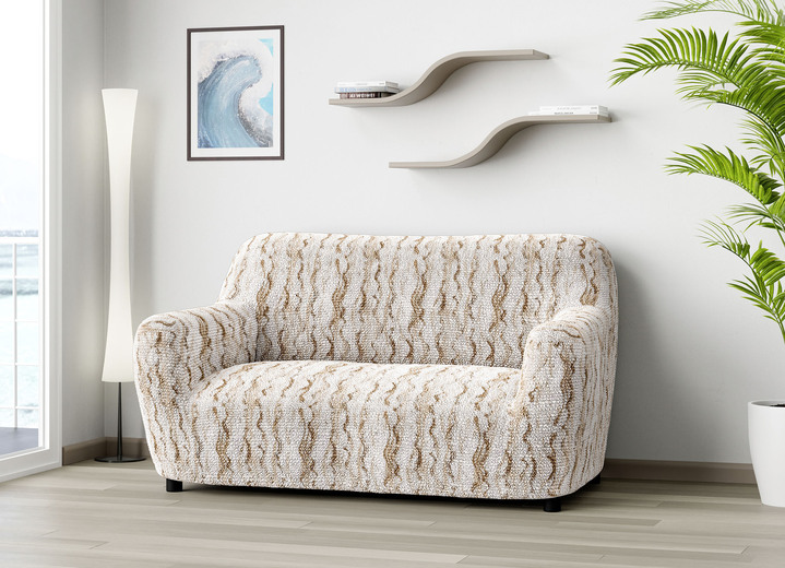 Woonaccessoires - Stretchhoezen, in Größe 101 (Stoelhoes) bis 106 (Stoelhoes), in Farbe BEIGE Ansicht 1