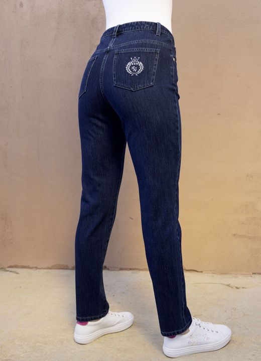 Broek met knoop- en ritssluiting - Fijne spijkerbroek, in Größe 017 bis 052, in Farbe DONKERBLAUW Ansicht 1