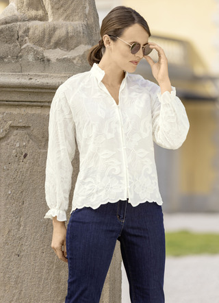 Blouse met ruche rand