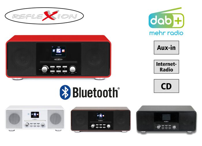 Stereo-installatie 'HRA19INT', met internetradio, van Reflexion ROOD