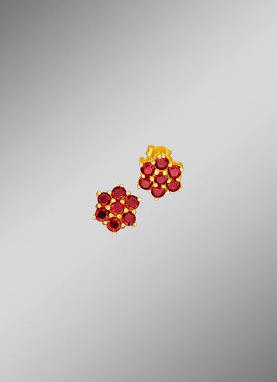 Oorbellen met echte granaat 