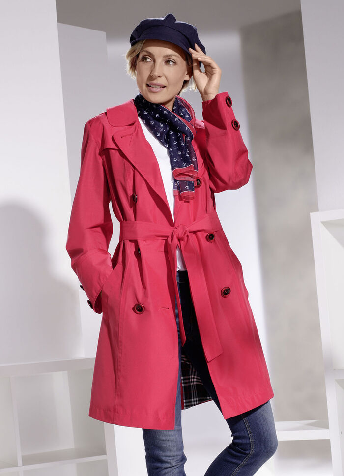 Trenchcoat met riem in 2 kleuren ROOD