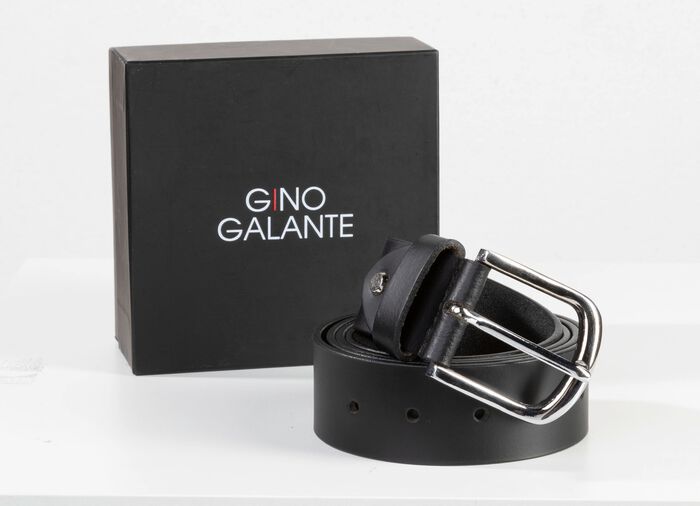 GINO GALANTE, modieuze herenriem inclusief doosje, 3,5 cm breed ZWART