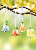 Met de hand geschilderde bloemklokjes, set van 4 
