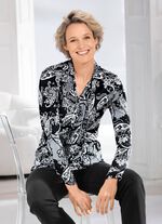 Poloshirt met bies in 2 kleuren ZWART-WIT