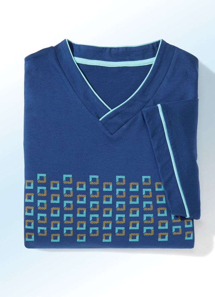 Duopack nachthemden met V-hals en zijsplitten 