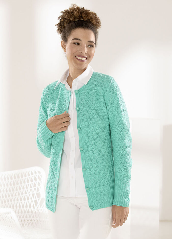 Vest met structuurpatroon JADEGROEN