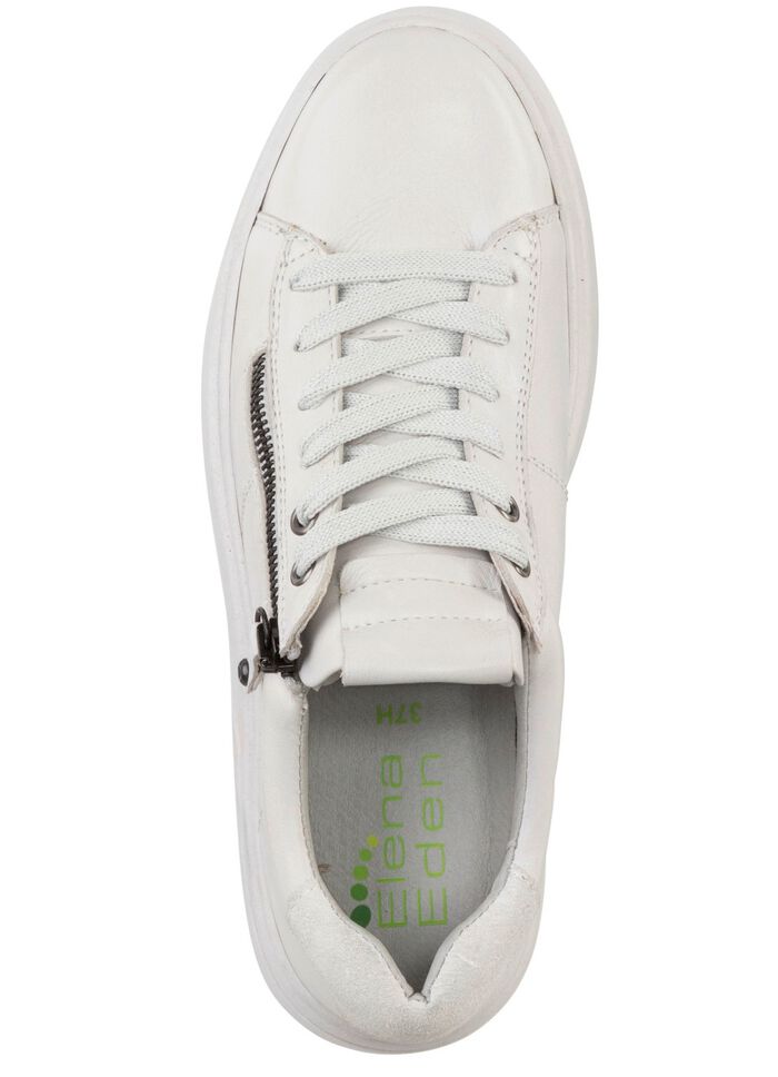 ELENA EDEN veterschoen met velours afwerking NATUURWIT