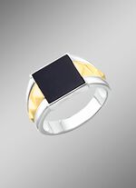 Herenring in bicolor met agaat 