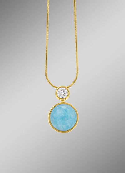 Elegante verfijning: hanger met echte blauwe chalcedoon 