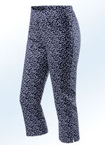 Zachte stretch capri-broek MARINE-WIT