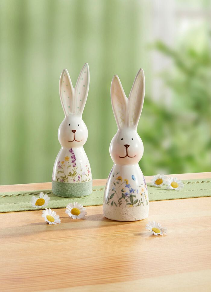 Paar konijntjes, set van 2, gemaakt van hoogwaardig keramiek 