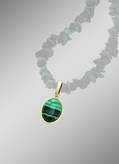 Hanger met echt malachiet  Hanger met echt malachiet