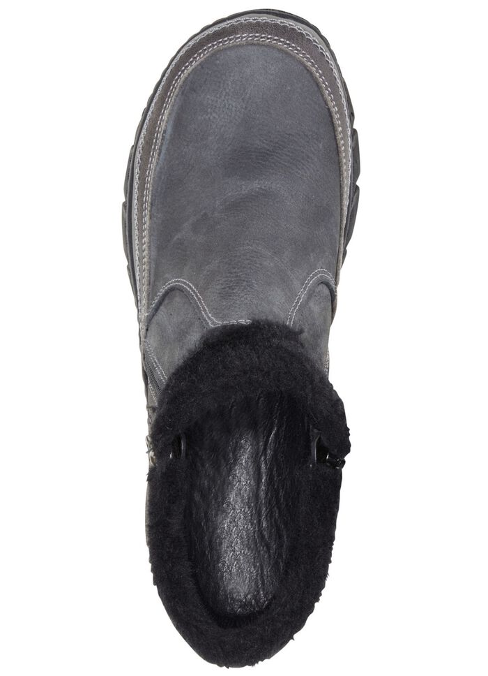 ELENA EDEN laarsje met zwarte pluche kraag GRIJS