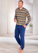 Pyjama met V-hals en manchetten 