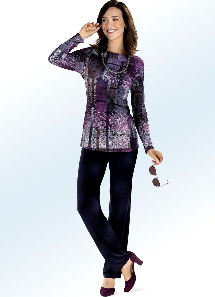 Shirt met briljante inkjetprint in 2 kleuren 