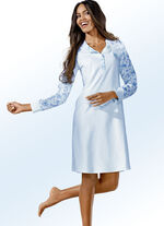 Twee-pack nachthemden met knoopsluiting en manchetten BLAUW/ROZE