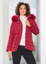 Jas met afneembare kunstbontkraag 