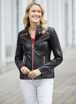 Kort leren jack met binnenzak 