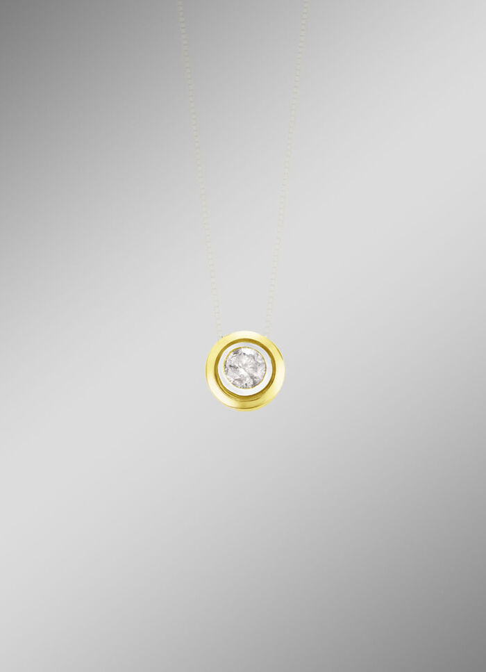 Exclusief bij Bader: Hanger in bicolor met 1 diamant 