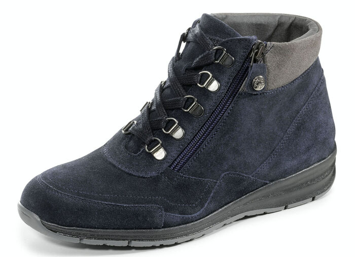 Veterlaarsje met praktische ritssluiting aan de zijkant BLAUW-GRIJS