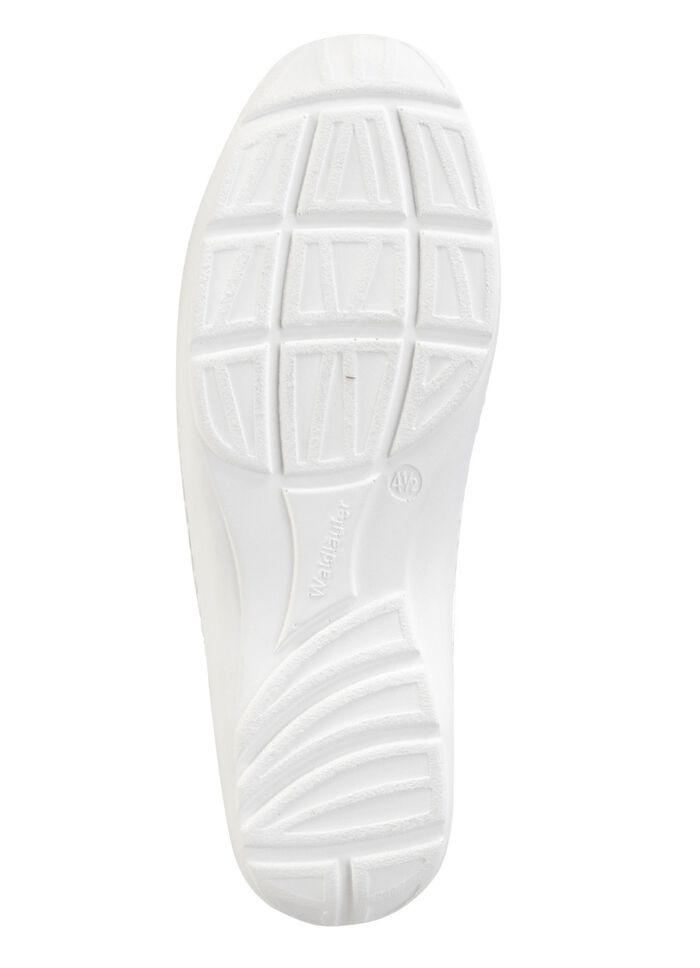 Waldl&auml;ufer, comfortabele damespantoffels, breedte H, met uitneembaar voetbed WEISS-BUNT