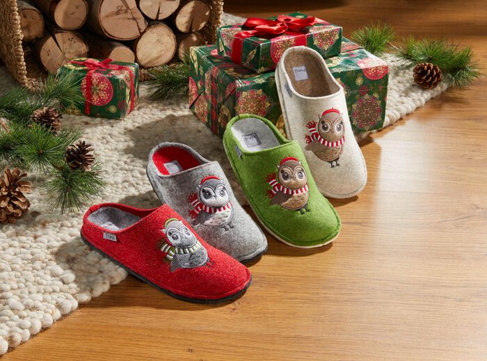 Pantoffels met uilapplicatie CR&Egrave;ME