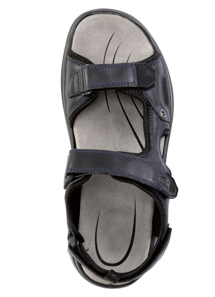 Trekkingsandaal GINO GALANTE van nappaleer en textiel DONKERBLAUW-ZWART