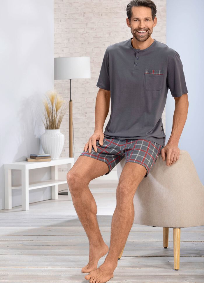 Twee-pack korte broeken met knoopjes aan de voorkant 