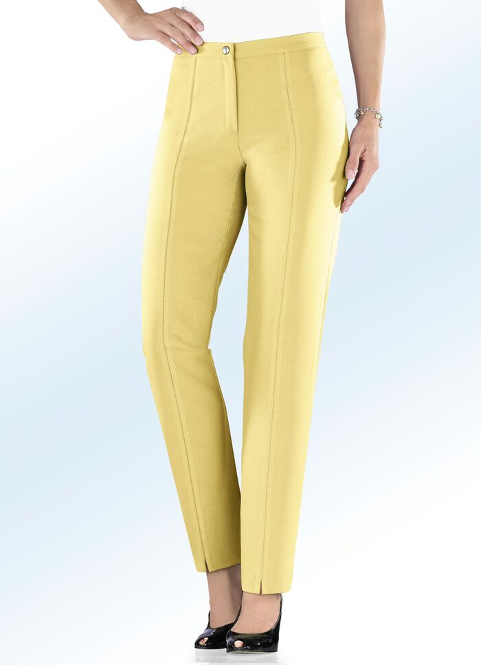 Broek met stretchband LICHTGEEL