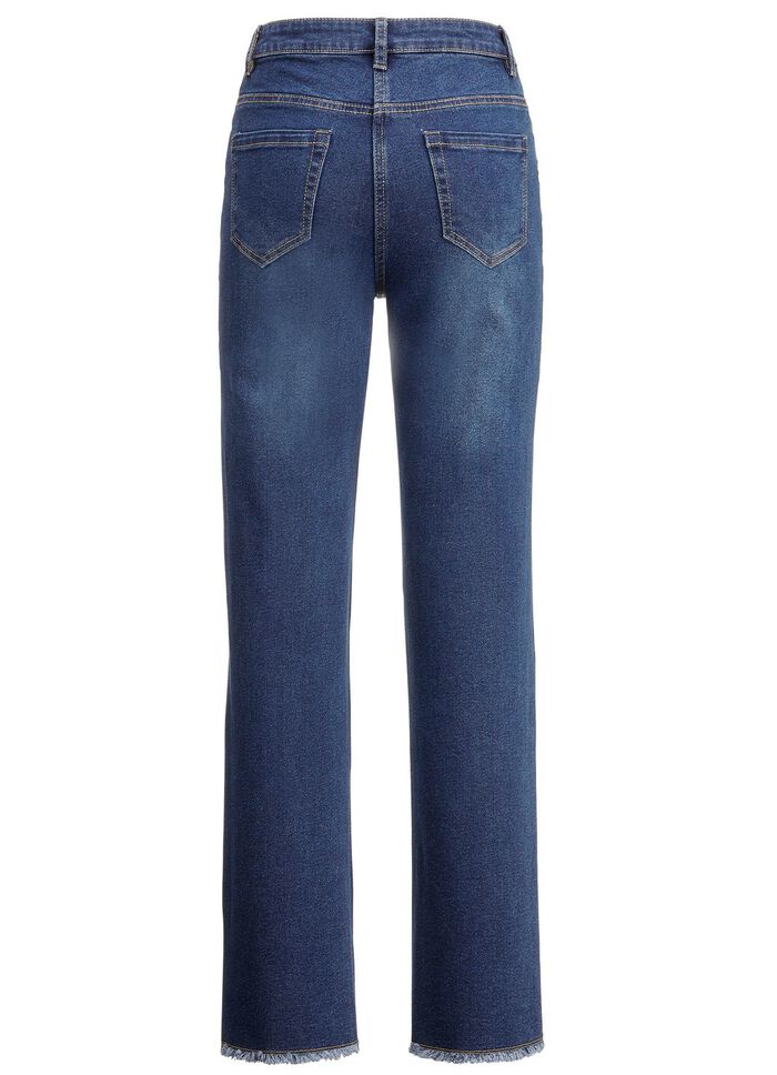Jeans met trendy franjes aan de zoom 